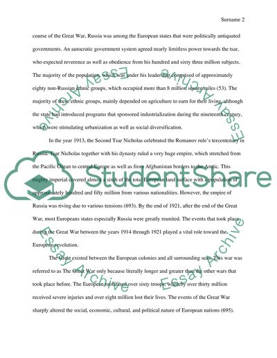 European History: did the Great War cause European Revolution