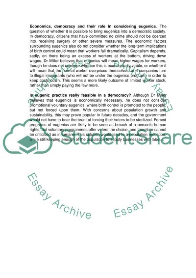 Eugenics: Economics for the Long Run