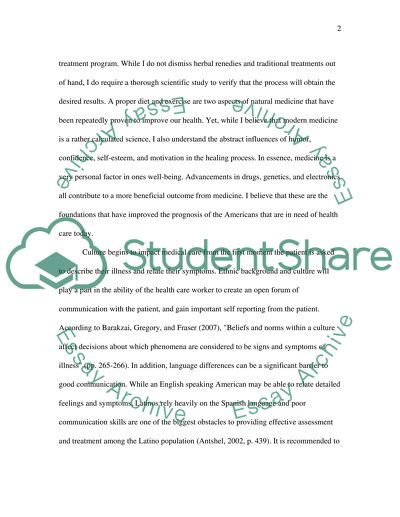 The Impact of Culture on Medical Care