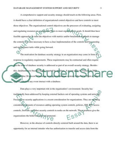 DBMS Support and Security