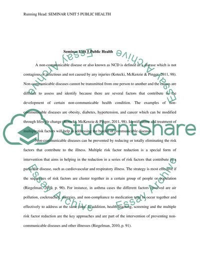 Seminar unit 5 public health