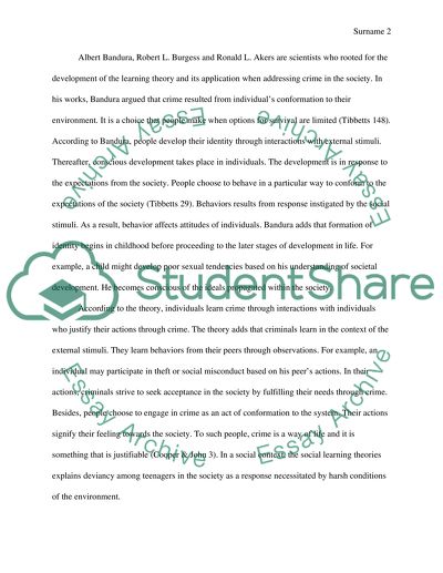 Social Learning Theories