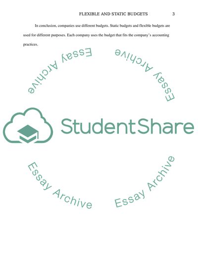 Flexible Budget and Static Budget