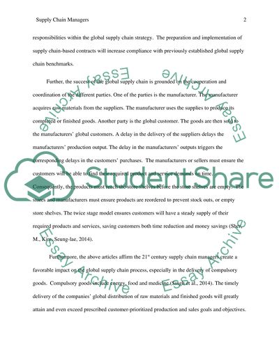 Supply Manager are making a difference in todays global markets