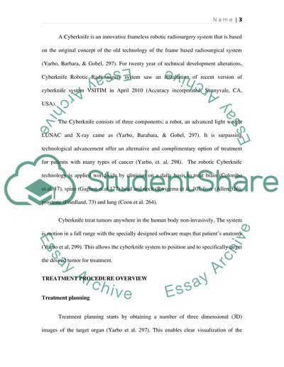 Robotic Cyberknife in the Medical Field