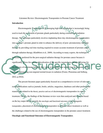 Electromagnetic Transponders in Prostate Cancer Treatment