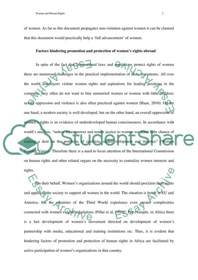 Woman And Human Rights Essay Example Topics And Well Written Essays 1000 Words 4873