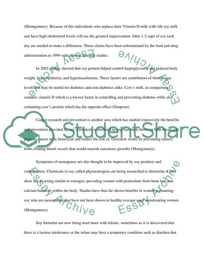 Persuasive Paper: Benefits of Silk Soy and We Need More Products