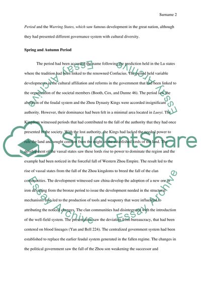 The Spring and Autumn Period and Warring States