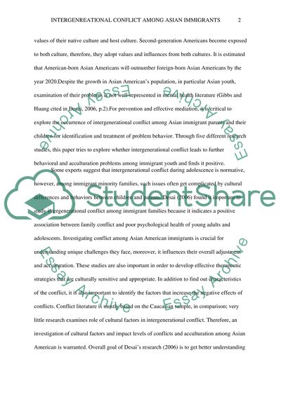 Intergenerational Conflict among Asian Immigrant Families