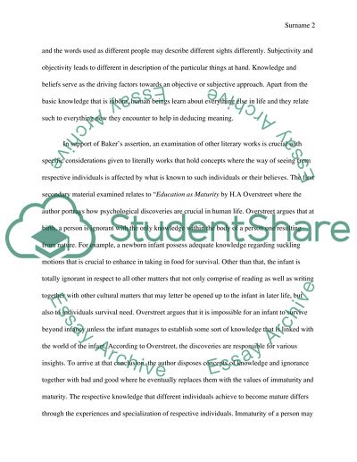 How Knowledge and Beliefs Affects Peoples Sight