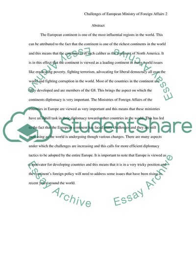 The Importance and Challenges of European Ministries of Foreign Affairs