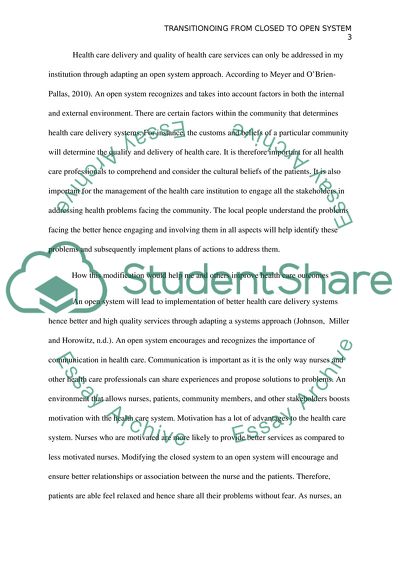 Transitioning From Closed to Open Health Care Delivery Systems