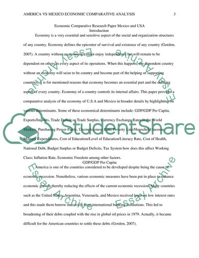 Economic Comparative Analysis of Mexico and USA