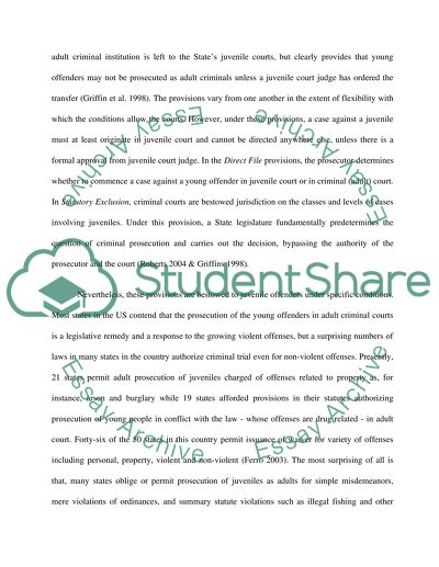 Juvenile Delinquency in the USA