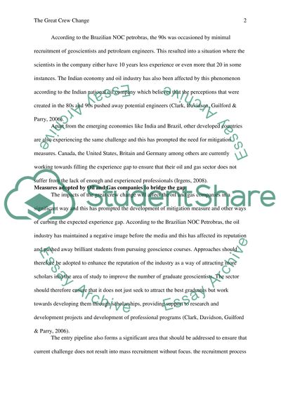 The Great Crew Change