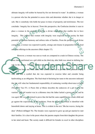 Female Gender and Identity Built in the Works of Classical Chinese Literature