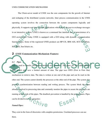 Communications Mechanisms and Methodologies within the Unix