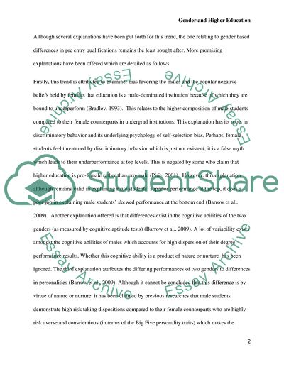 Gender and Higher Education