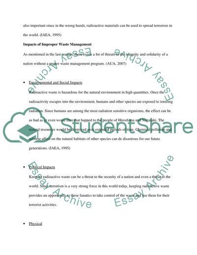 Radioactive Waste Management