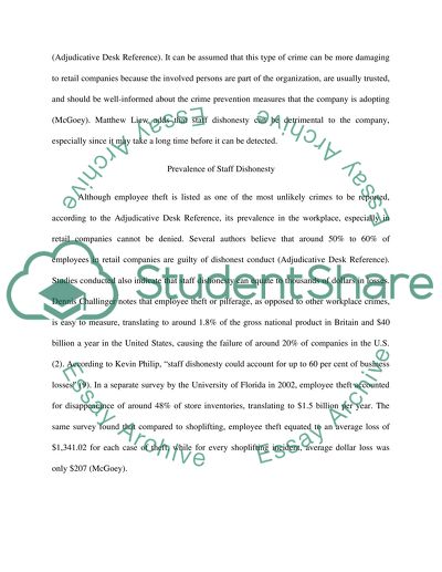 Workplace Crime and Honest Dealing