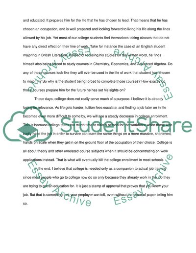 Live and Learn: Why We Have College