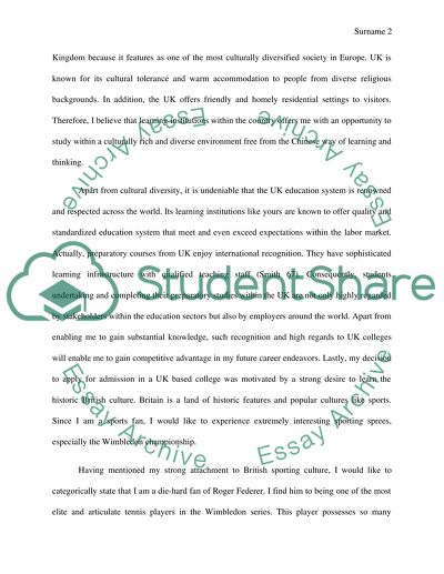 Personal Statement to apply preparatory course of graduate school in UK