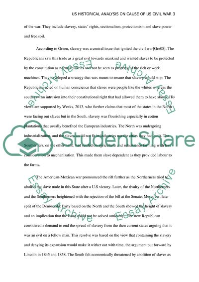 Historiography: on Slavery Causing US Civil War