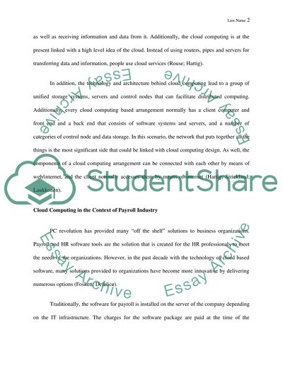 Cloud Computing for Payroll Industry