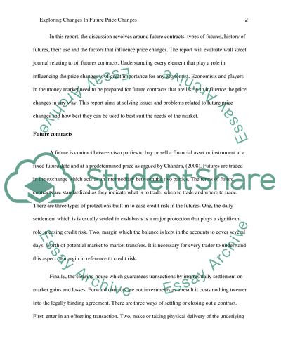 Exploring Changes in Future Price Changes