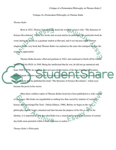 Postmodern Philosophy on Thomas Kuhn