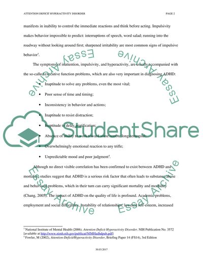 Analysis of attention defect disorder in children of usa