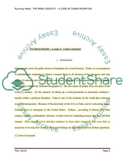 The Mariel Boatlift: Cuban Migration