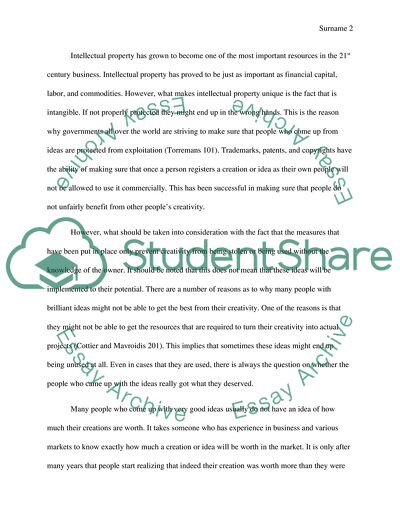 Market for Intellect Property