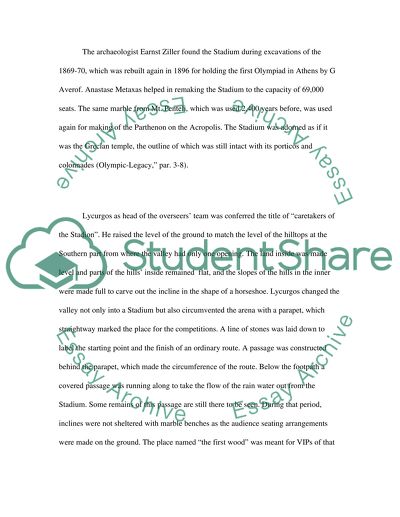 A research paper on the Ancient Panatheniac Olympic stadium