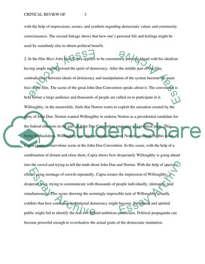 Critical Review of Meet John Doe