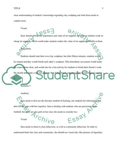 Visual, Auditory, and Kinesthetic Learners