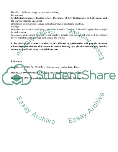 Globalisation and the tourism industry