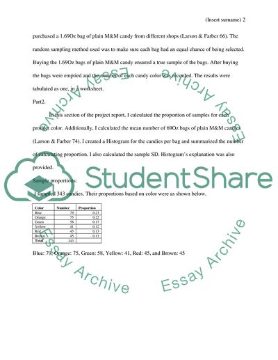 The Statistical Data from M&M Investigation