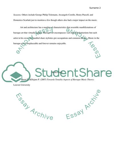 Music characteristics of the Baroque Era