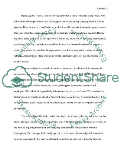 Personality Types of Leader in a Business