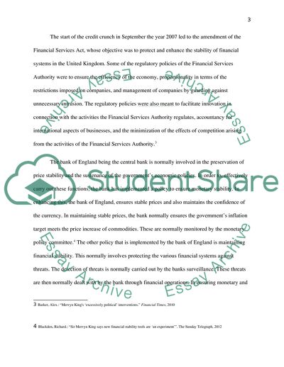 The Financial Services Authority and the Bank of England