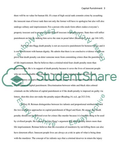 Theoretical Arguments of Capital Punishment