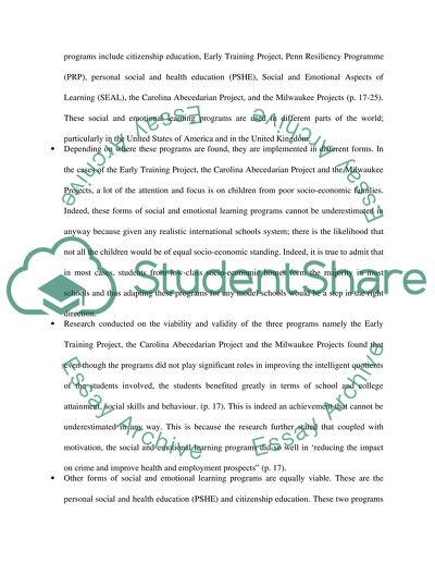 Social and Emotional Learning