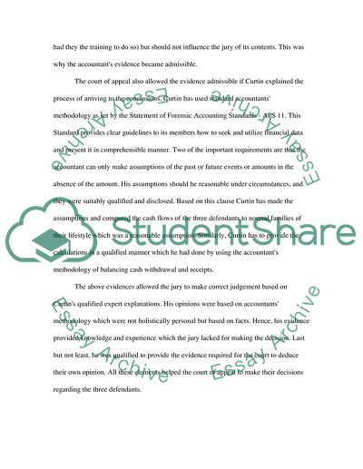 Drug Dealing and Money Laundering Forensic Accountant Admissibility