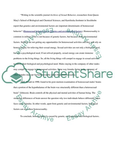 Acceptance of Homosexuality in the Society