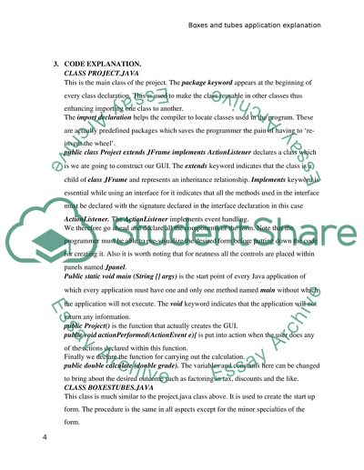 Boxes and Tubes Application