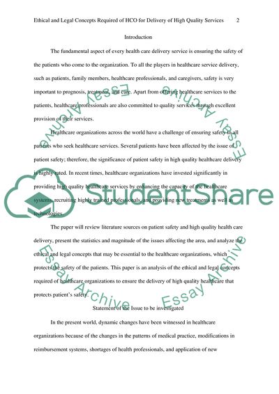 Ethical and Legal Concepts Required of HCO