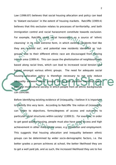 Are Ethnic Minorities Treaded Equally and Justly in the Allocation of Social Housing