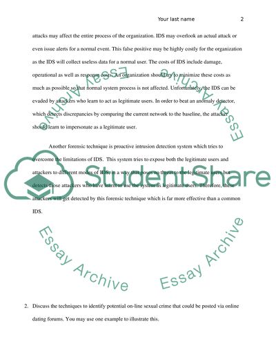 Potential Forensic Techniques For Investigating Insider Attacks
